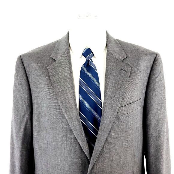 Paul Fredrick Super 120s Wool 2 Button Blazer 42L Or Slim Fit 44L Gray - Picture 1 of 10